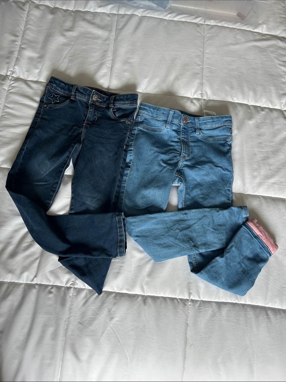 Bundle: girl’s Denim Jeans Duo - Dark Blue Okaidi & Light Blue H&M